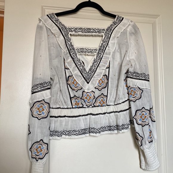 Anthropologie- sparkle embroidered top - Picture 3 of 5